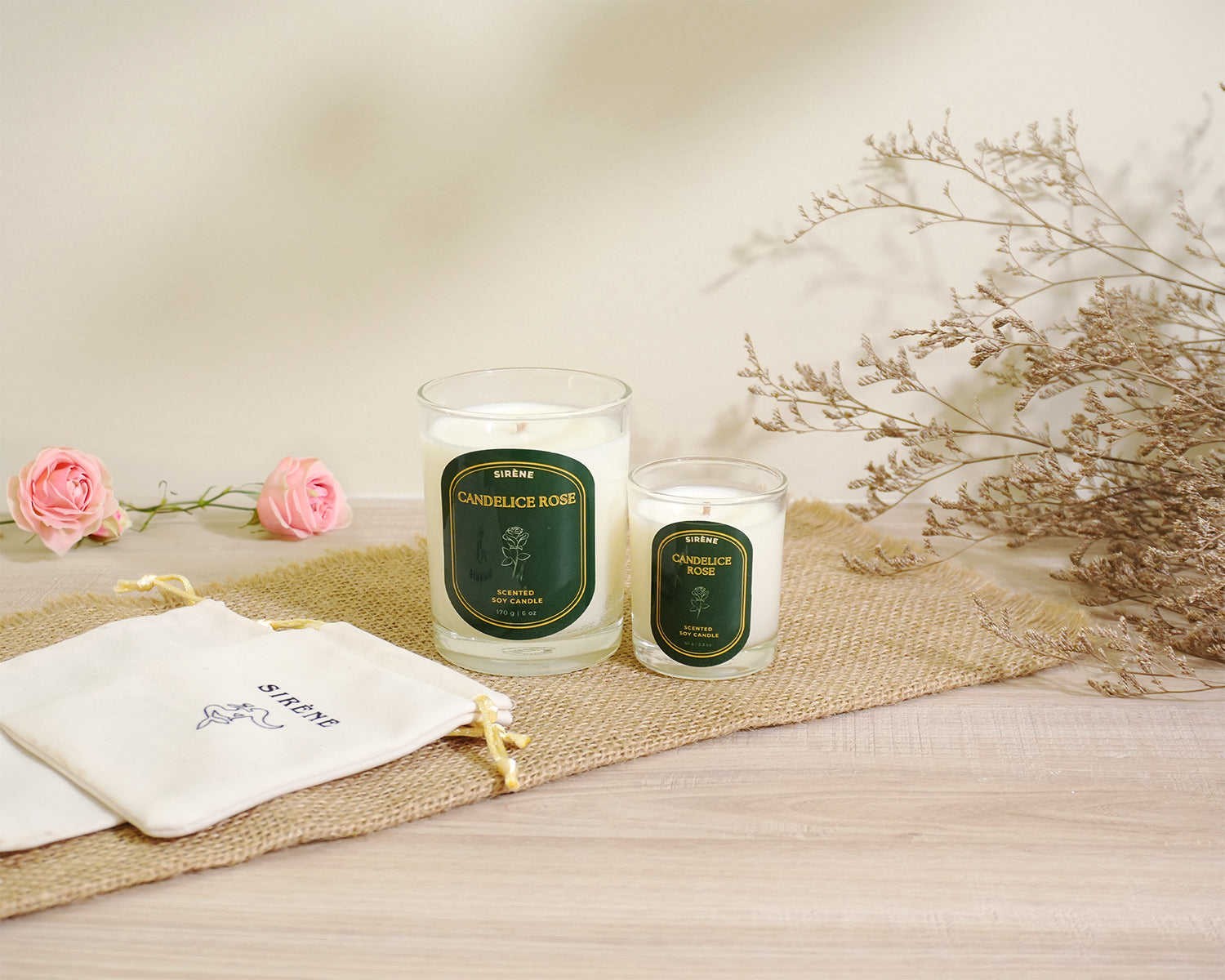 Candelice Rose Soy Scented Candle