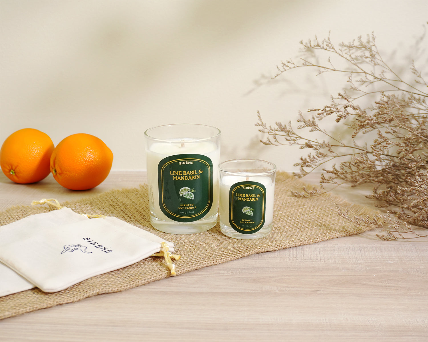 Lime, Basil & Mandarin Soy Scented Candle